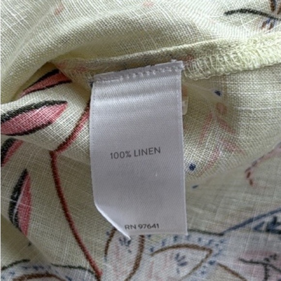 J. Jill Love Linen Paisley Floral Midsummer Top in Light Zest Yellow Size Medium - Picture 11 of 13